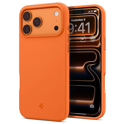 Калъф MagSafe за Apple iPhone 17 Pro, Spigen, Silicone Fit, Оранжев ACS11379