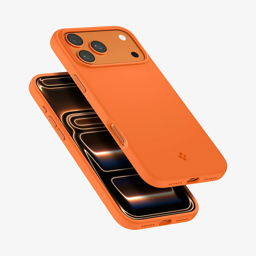 Калъф MagSafe за Apple iPhone 17 Pro, Spigen, Silicone Fit, Оранжев ACS11379