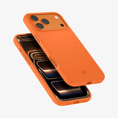 Калъф MagSafe за Apple iPhone 17 Pro, Spigen, Silicone Fit, Оранжев ACS11379