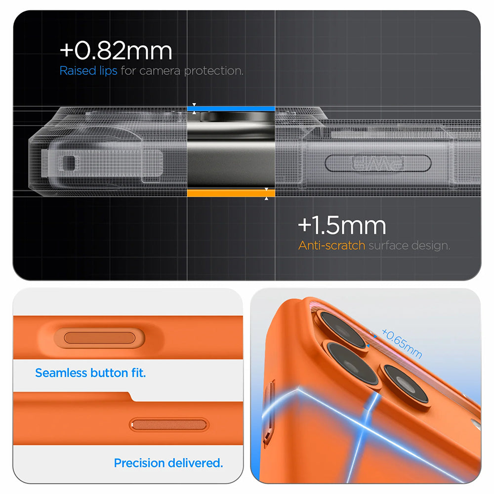 Калъф MagSafe за Apple iPhone 17 Pro, Spigen, Silicone Fit, Оранжев ACS11379