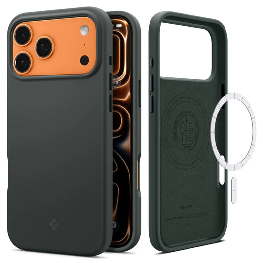 Калъф MagSafe за Apple iPhone 17 Pro, Spigen, Silicone Fit, Зелен