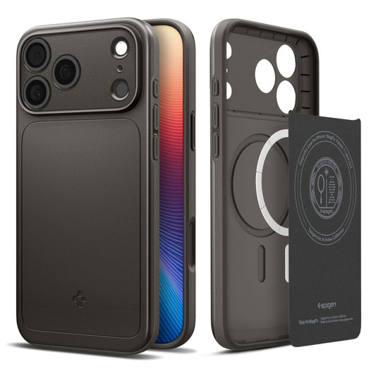 Калъф MagSafe за Apple iPhone 17 Pro, Spigen, Thin Fit, Сив