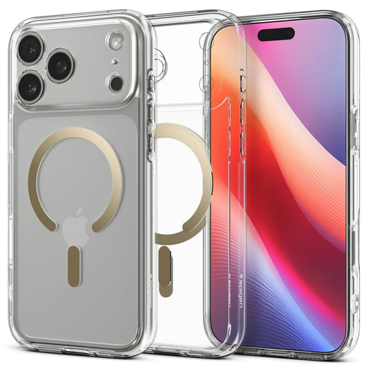 Калъф MagSafe за Apple iPhone 17 Pro, Spigen, Ultra Hybrid, Прозрачно Злато