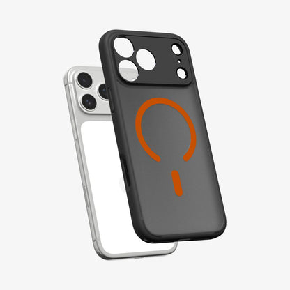 MagSafe Case for Apple iPhone 17 Pro, Spigen, Ultra Hybrid, Satin Black Orange ACS10483