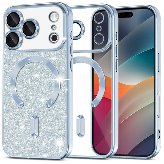 Калъф MagSafe за Apple iPhone 17 Pro, Techsuit, Luxury Glitter, Bleu