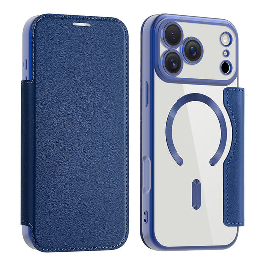 Калъф MagSafe за Apple iPhone 17 Pro, Techsuit, SmartMag Book, Син