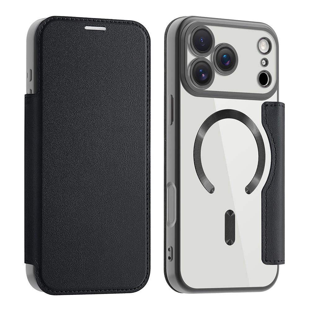 Калъф MagSafe за Apple iPhone 17 Pro, Techsuit, SmartMag Book, Черен