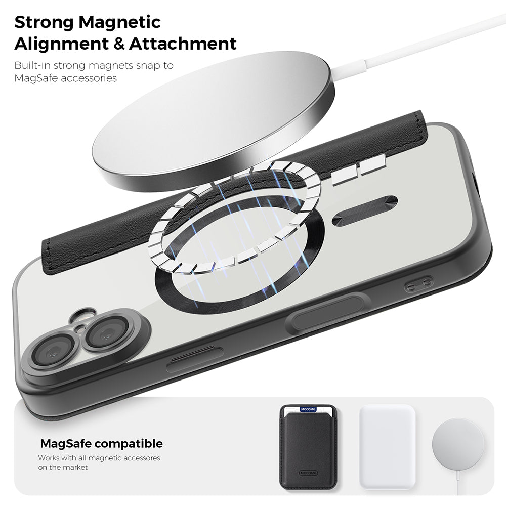 Калъф MagSafe за Apple iPhone 17 Pro, Techsuit, SmartMag Book, Черен