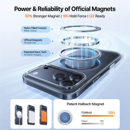 Калъф MagSafe за Apple iPhone 17 Pro, Torras, Ostand Pro, Прозрачен