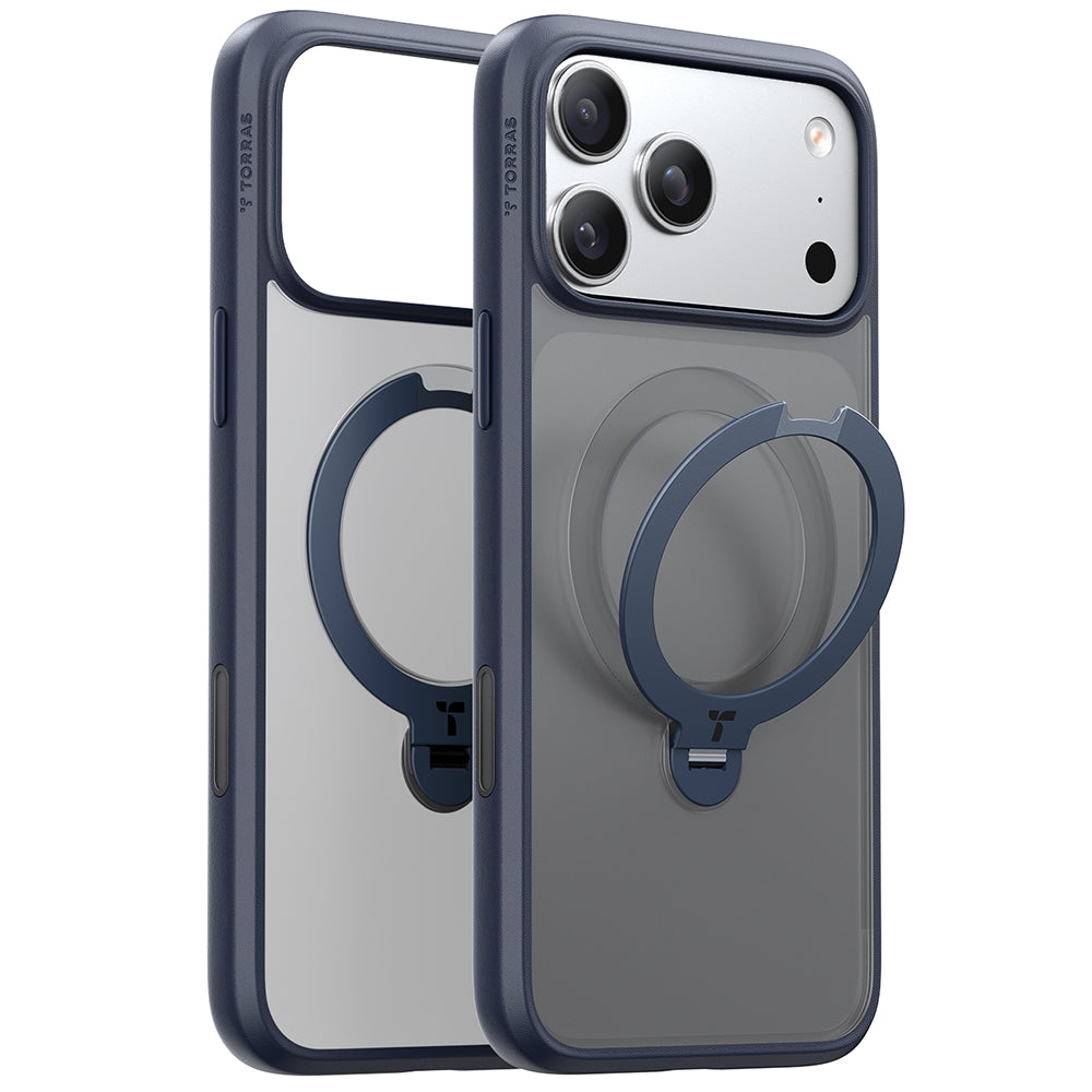 Калъф MagSafe за Apple iPhone 17 Pro, Torras, Ostand Spin, Син