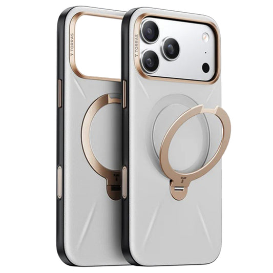 Калъф MagSafe за Apple iPhone 17 Pro, Torras, QPRO Leather, Сив