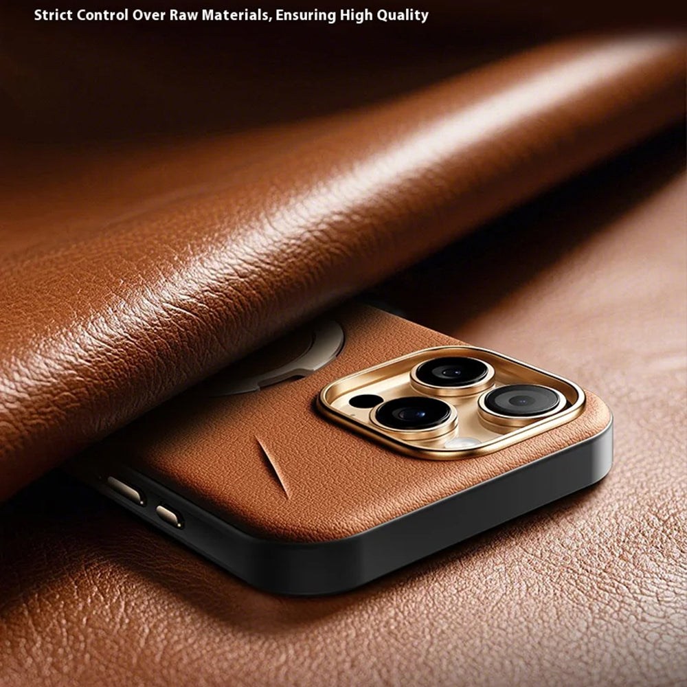 Калъф MagSafe за Apple iPhone 17 Pro, Torras, QPRO Leather, Кафяв