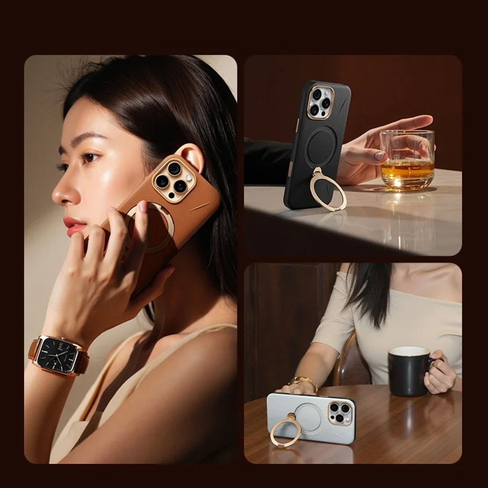 Калъф MagSafe за Apple iPhone 17 Pro, Torras, QPRO Leather, Кафяв