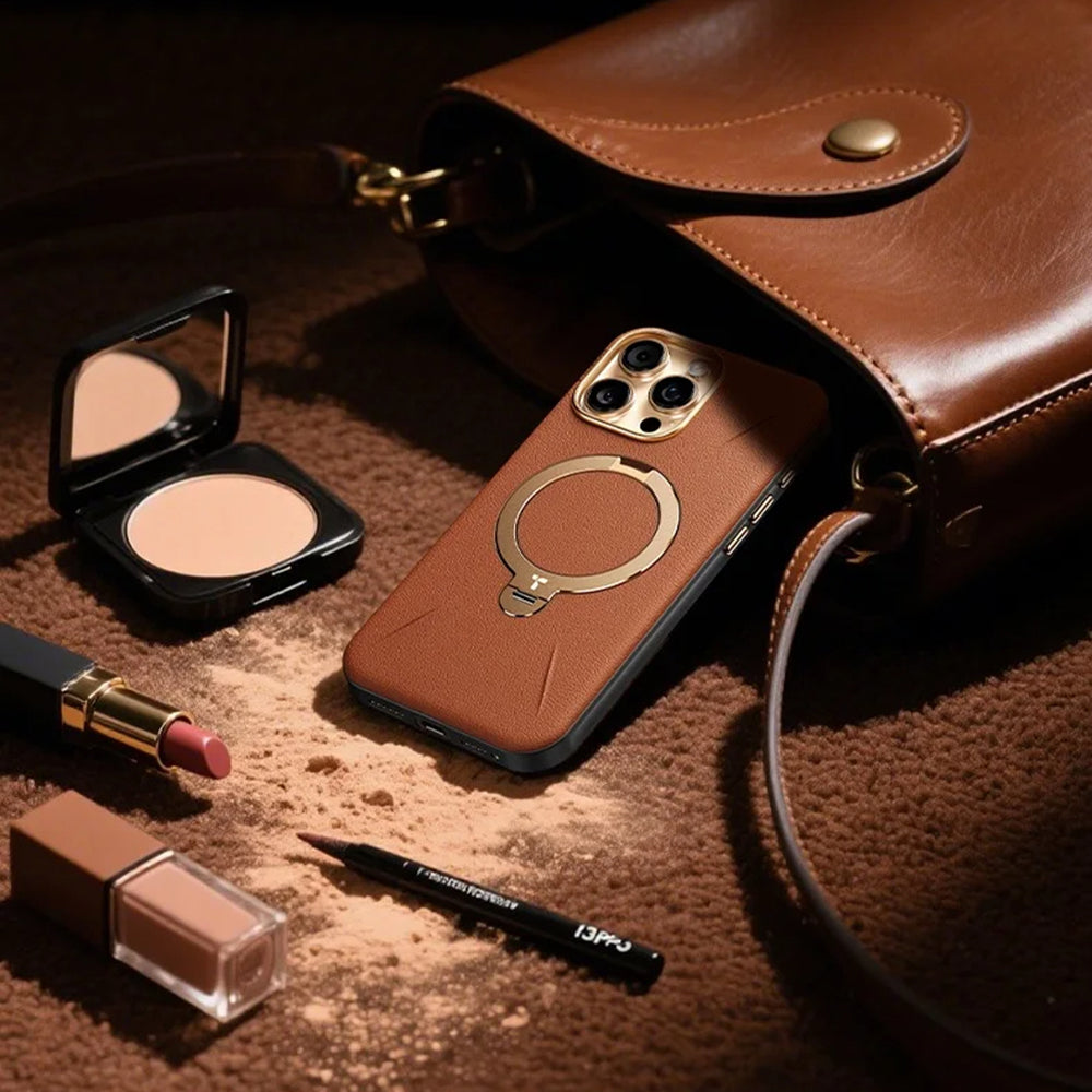 Калъф MagSafe за Apple iPhone 17 Pro, Torras, QPRO Leather, Кафяв
