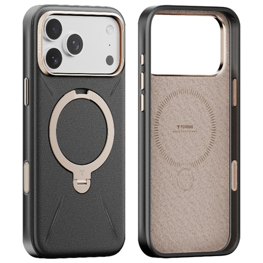 Калъф MagSafe за Apple iPhone 17 Pro, Torras, QPRO Leather, Черен