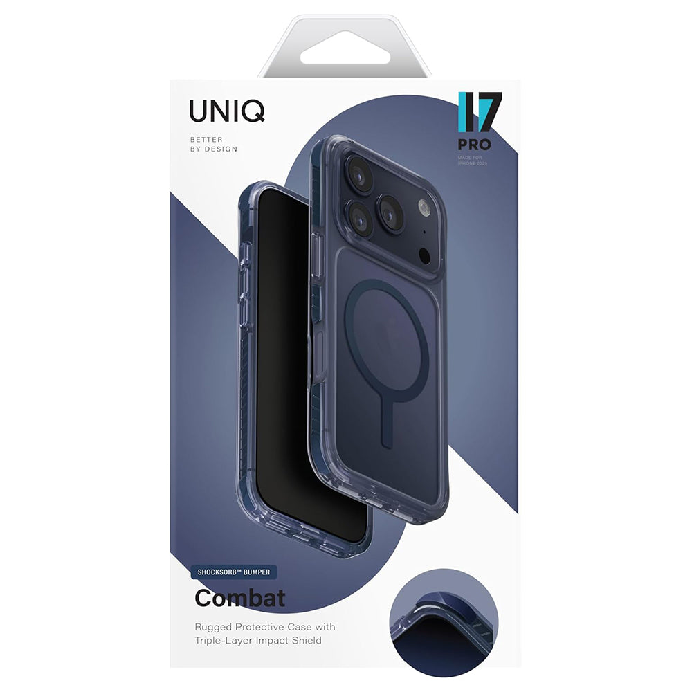 Калъф MagSafe за Apple iPhone 17 Pro, UNIQ, Combat MagClick, Бял