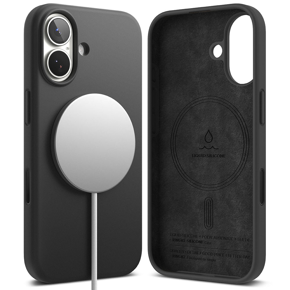 Калъф MagSafe за Apple iPhone 17, Ringke, Силикон, Черен