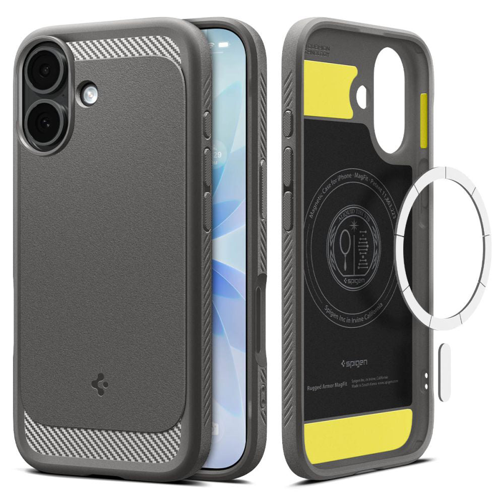 Калъф MagSafe за Apple iPhone 17, Spigen, Rugged Armor, Сив