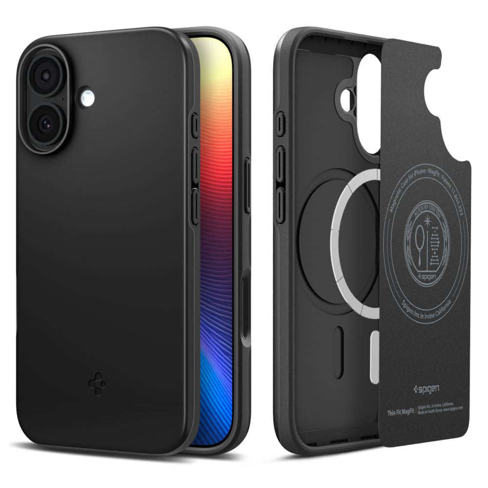 Калъф MagSafe за Apple iPhone 17, Spigen, Thin Fit, Черен