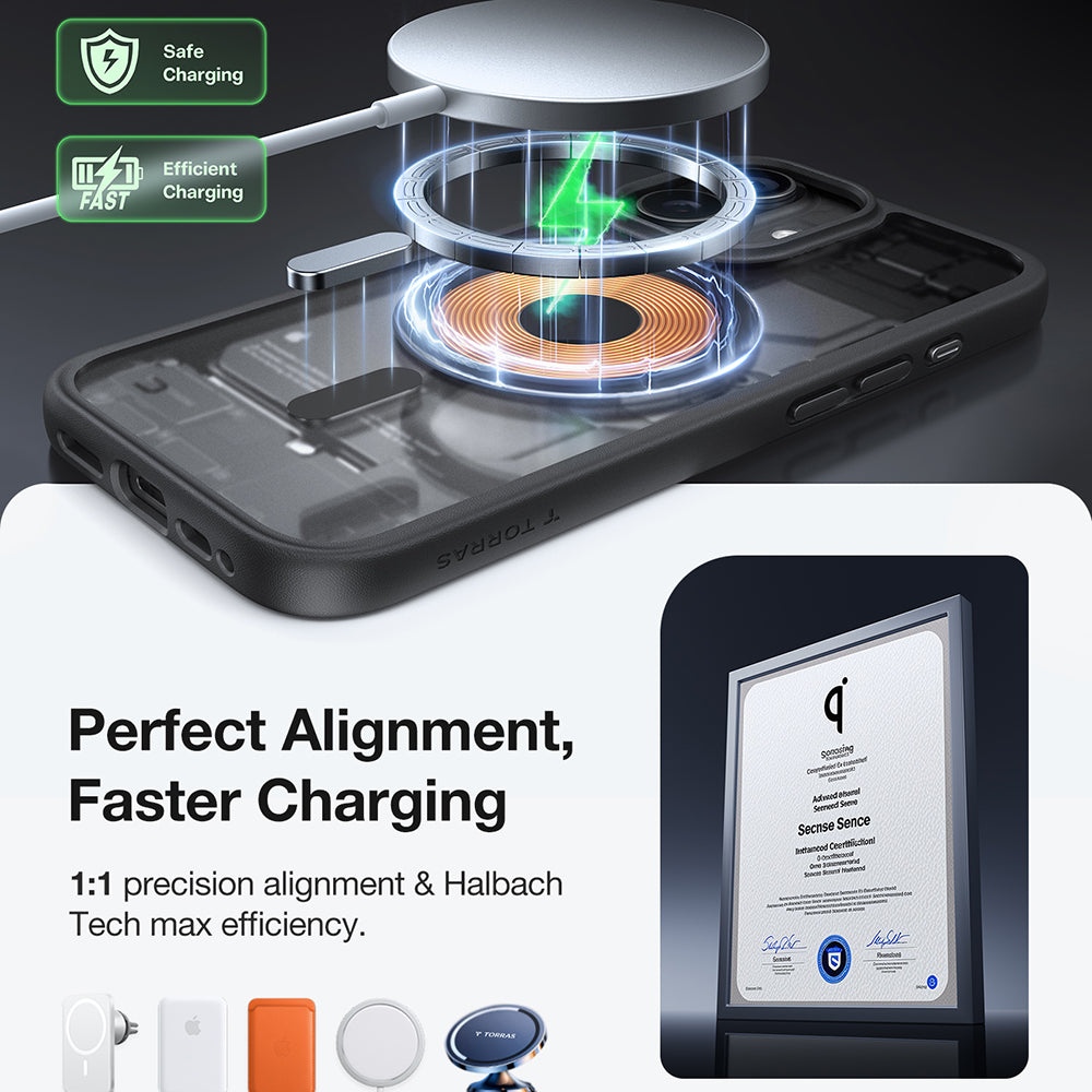 Калъф MagSafe за Apple iPhone 17, Torras, Guardian, Черен
