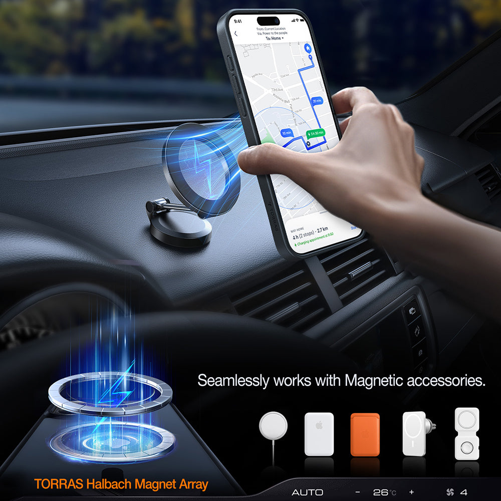 Калъф MagSafe за Apple iPhone 17, Torras, Pstand, Прозрачен
