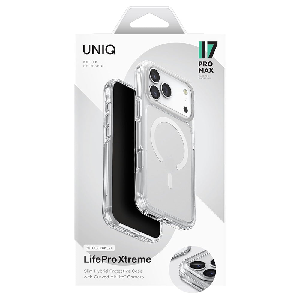 Калъф MagSafe за Apple iPhone 17, UNIQ, LifePro Xtreme MagClick, Прозрачен