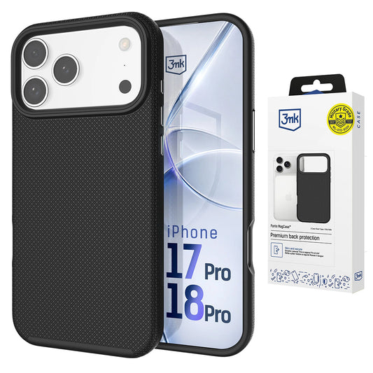 Калъф MagSafe за Apple iPhone 18 Pro / 17 Pro, 3MK, Fortis, черен