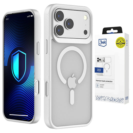 Калъф MagSafe за Apple iPhone 18 Pro / 17 Pro, 3MK, Smoke MagCase, бял