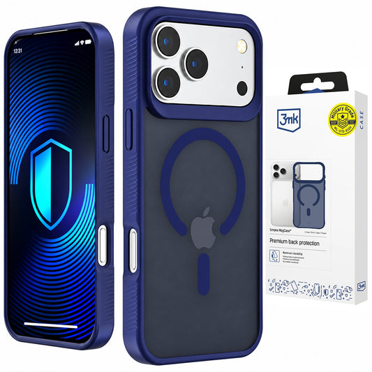 Калъф MagSafe за Apple iPhone 18 Pro / 17 Pro, 3MK, Smoke MagCase, синя