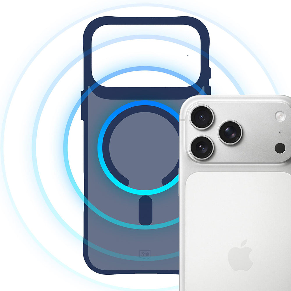 Калъф MagSafe за Apple iPhone 18 Pro / 17 Pro, 3MK, Smoke MagCase, синя