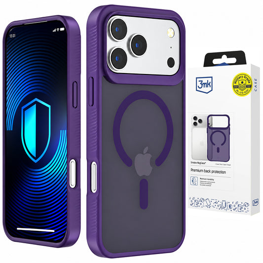 Калъф MagSafe за Apple iPhone 18 Pro / 17 Pro, 3MK, Smoke MagCase, лилав