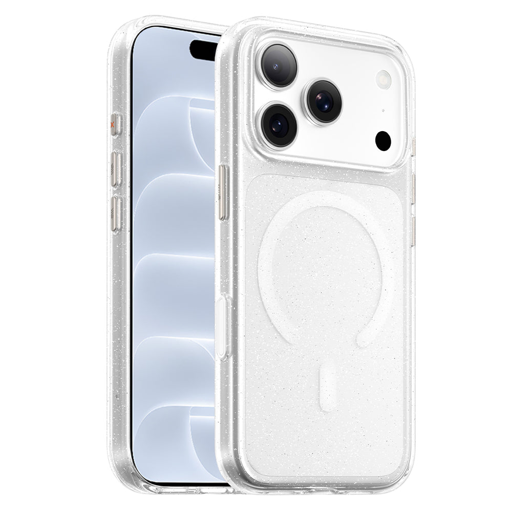 MagSafe Case for Apple iPhone 18 Pro / 17 Pro, Blueo, Crystal Pro Anti-Drop Glitter, Transparent