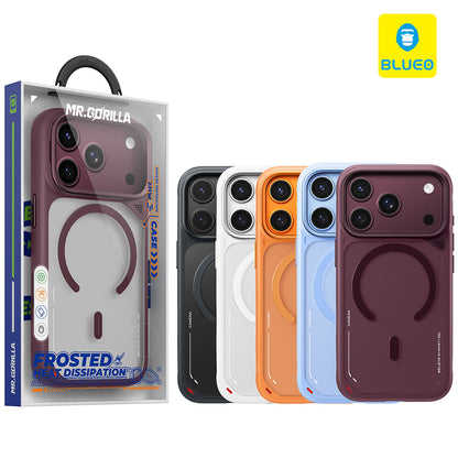 MagSafe Case for Apple iPhone 18 Pro / 17 Pro, Blueo, Heat Dissipation Stand, Satin Orange