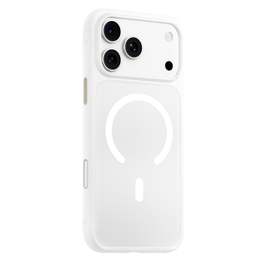 Калъф MagSafe за Apple iPhone 18 Pro / 17 Pro, Blueo, щадящ кожата, против изпускане, сатенено бял
