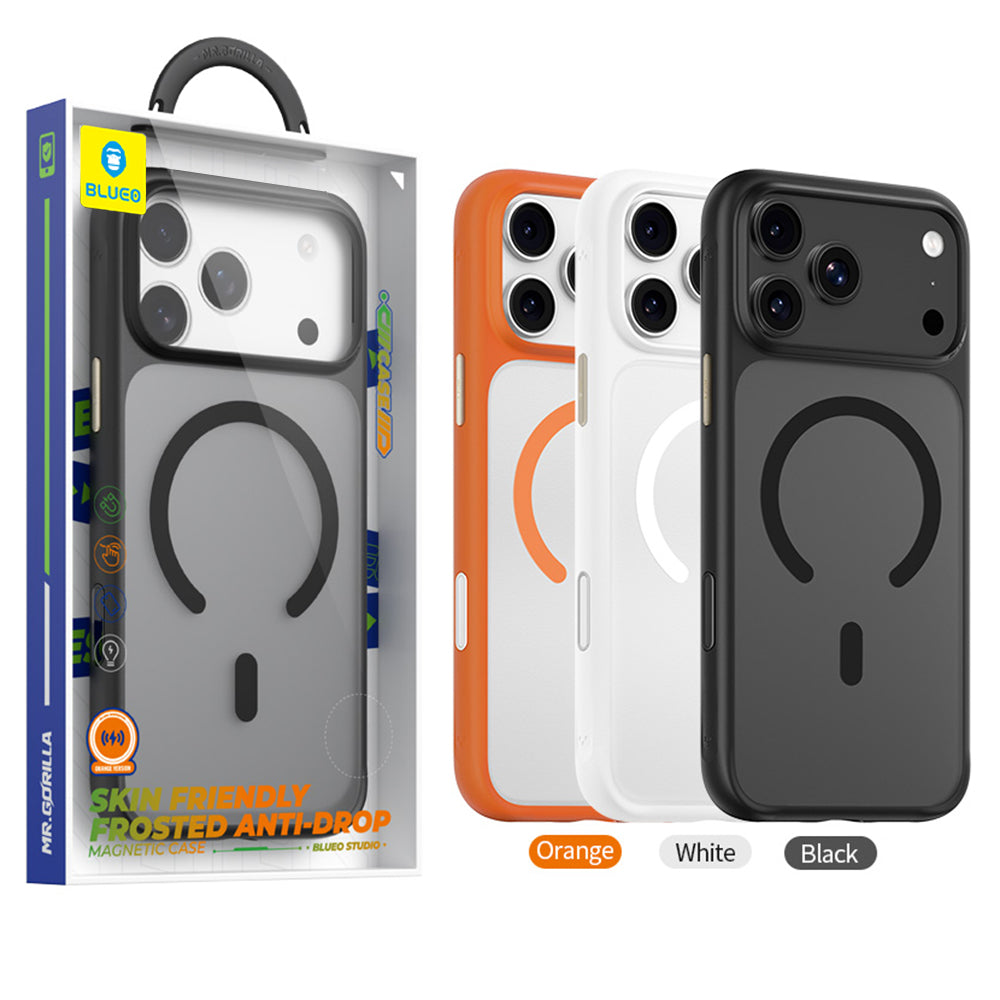 Калъф MagSafe за Apple iPhone 18 Pro / 17 Pro, Blueo, щадящ кожата, против изпускане, сатенено бял