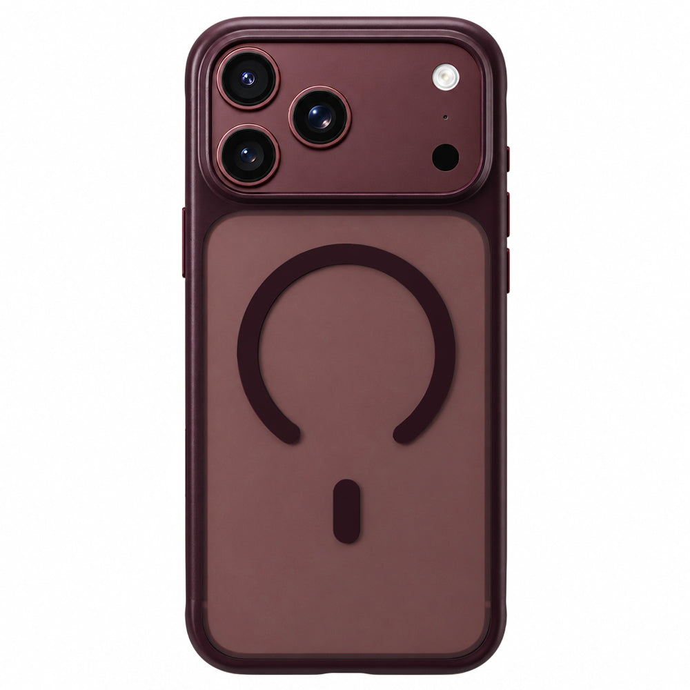 Калъф MagSafe за Apple iPhone 18 Pro / 17 Pro, Blueo, щадящ кожата, противоударен, сатенено бордо