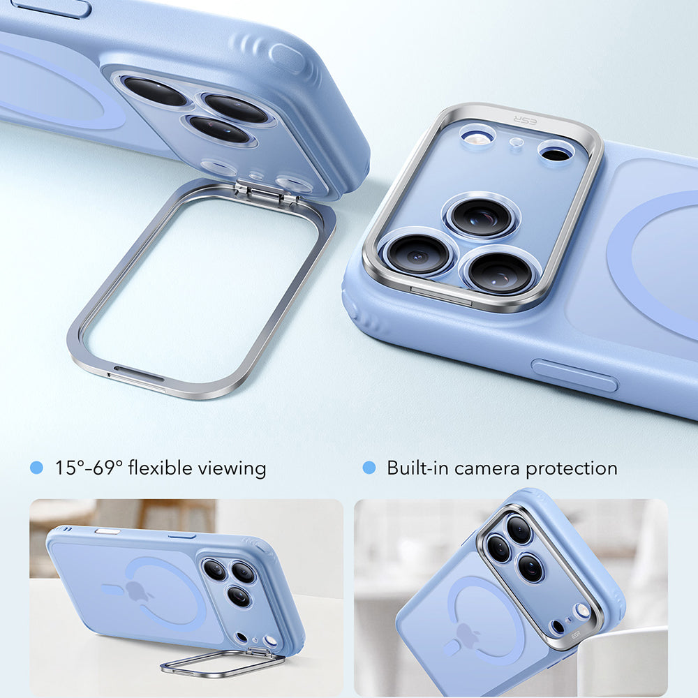 Калъф MagSafe за Apple iPhone 18 Pro / 17 Pro, ESR, Classic Hybrid Kickstand, Син сатен