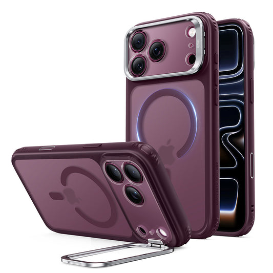 MagSafe Case for Apple iPhone 18 Pro / 17 Pro, ESR, Classic Hybrid Kickstand, Dark Satin Burgundy