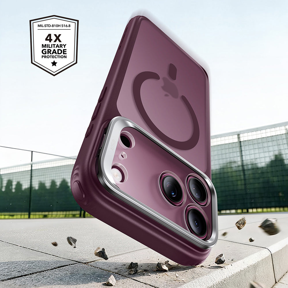 Калъф MagSafe за Apple iPhone 18 Pro / 17 Pro, ESR, Classic Hybrid Kickstand, Тъмночервен сатен