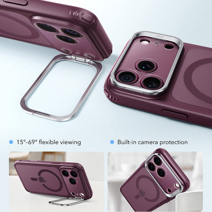 Калъф MagSafe за Apple iPhone 18 Pro / 17 Pro, ESR, Classic Hybrid Kickstand, Тъмночервен сатен