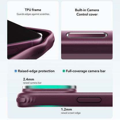 Калъф MagSafe за Apple iPhone 18 Pro / 17 Pro, ESR, Classic Hybrid Kickstand, Тъмночервен сатен