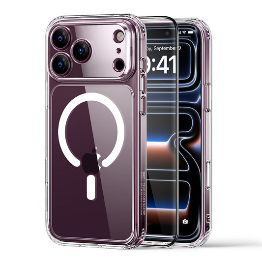 Калъф MagSafe за Apple iPhone 18 Pro / 17 Pro, ESR, Classic Hybrid с протектор за екран, прозрачен