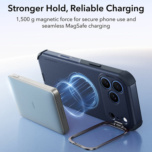 Калъф MagSafe за Apple iPhone 18 Pro / 17 Pro, ESR, Cyber Armor Kickstand, Син
