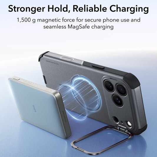 Калъф MagSafe за Apple iPhone 18 Pro / 17 Pro, ESR, Cyber Armor Kickstand, Сив
