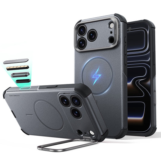 Калъф MagSafe за Apple iPhone 18 Pro / 17 Pro, ESR, Cyber Armor Kickstand, Сив