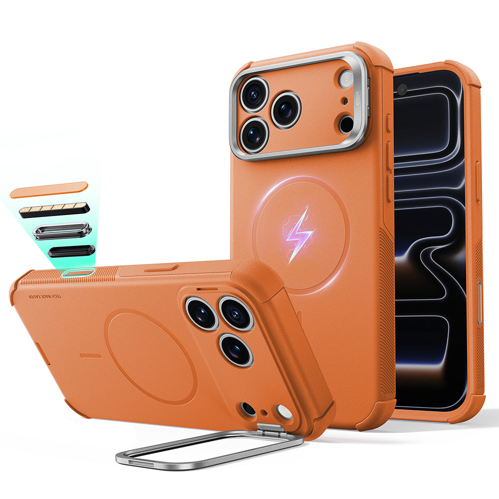 Калъф MagSafe за Apple iPhone 18 Pro / 17 Pro, ESR, Cyber Armor Kickstand, Оранжев