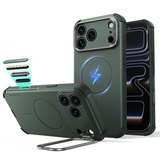 Калъф MagSafe за Apple iPhone 18 Pro / 17 Pro, ESR, Cyber Armor Kickstand, Зелен