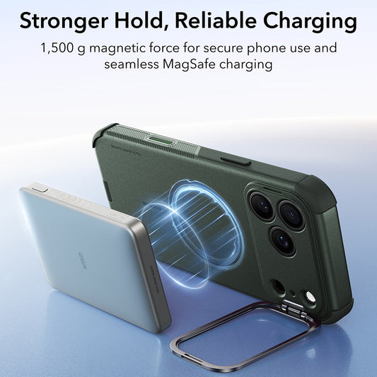Калъф MagSafe за Apple iPhone 18 Pro / 17 Pro, ESR, Cyber Armor Kickstand, Зелен
