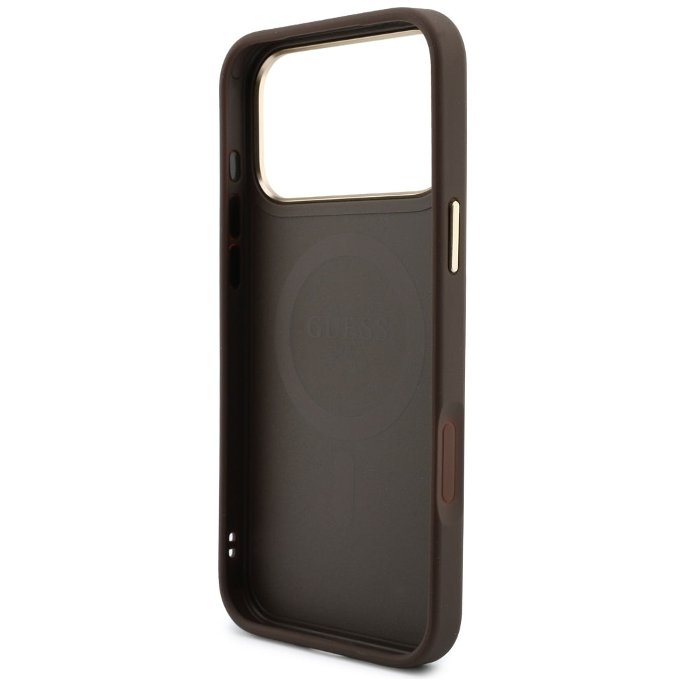 MagSafe Case for Apple iPhone 18 Pro / 17 Pro, Guess, 4G Cardslot, Brown