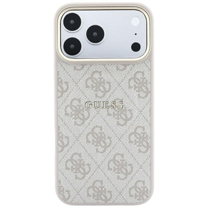 Калъф MagSafe за Apple iPhone 18 Pro / 17 Pro, Guess, 4G Embossed Ring Classic Logo, розов
